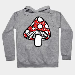 Mushroom Doodle Black Hoodie